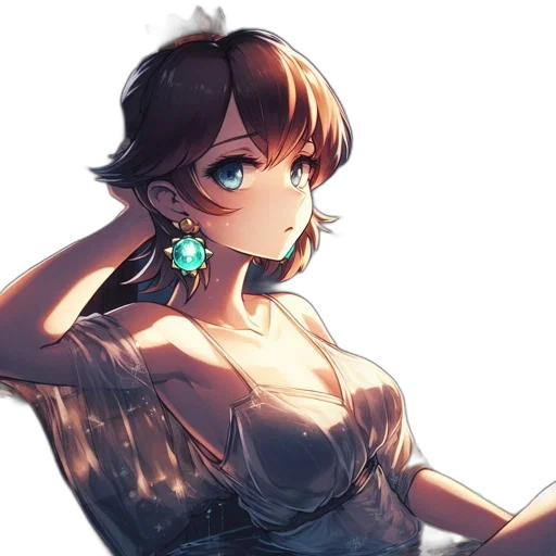 dress, crown, jewelry, face, anime, fantasy art, concept art, pixel art transparent PNG cut-out