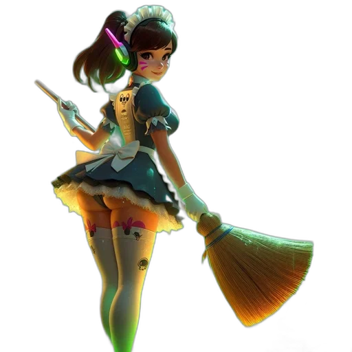staff, weapon, concept art, 3d render, fantasy art, pixel art, green, colorful transparent PNG cut-out