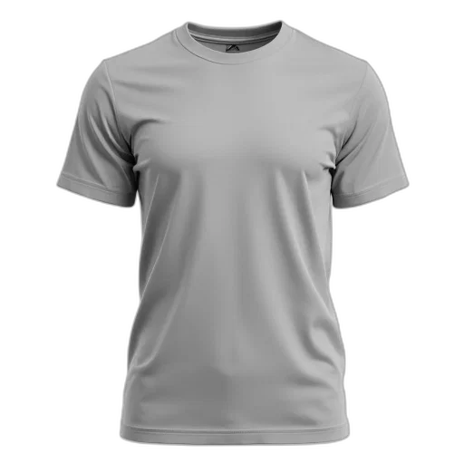3d render, monochrome, plain, grey, t-shirt, relaxed, fit, round transparent PNG cut-out