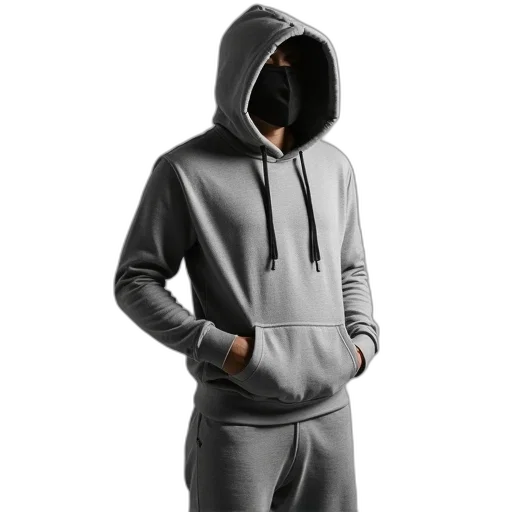 jacket, 3d render, gray, champion, hoodie, pants transparent PNG cut-out