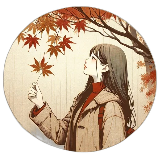 anime, fantasy art, photorealistic, cartoon, forest, earth tones, red, golden transparent PNG cut-out