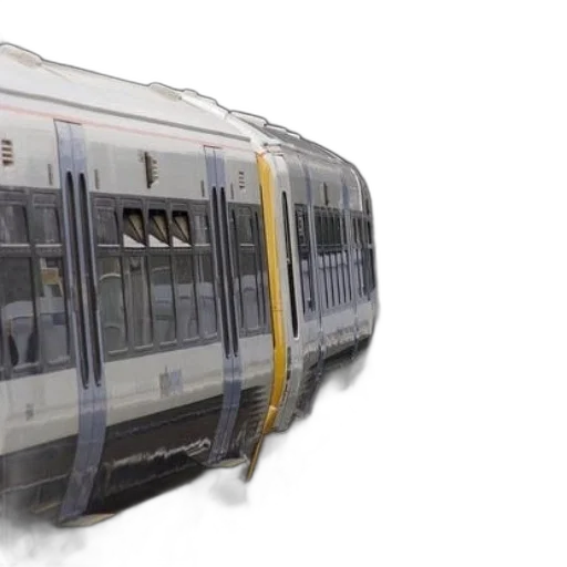 3d render, photorealistic, concept art, train, tracks, yellow, stripe, down transparent PNG cut-out