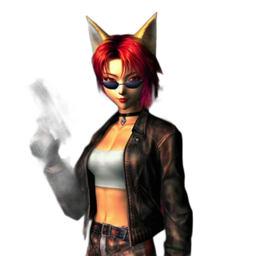 jacket, staff, mask, weapon, 3d render, concept art, cyberpunk, pixel art transparent PNG cut-out