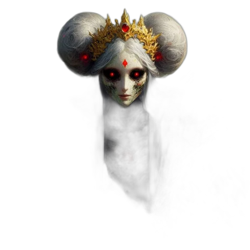 mask, crown, face, staff, concept art, fantasy art, photorealistic, 3d render transparent PNG cut-out
