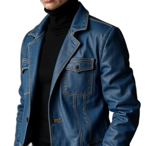 jacket, staff, face, photorealistic, blue, dark, monochrome, cover transparent PNG cut-out