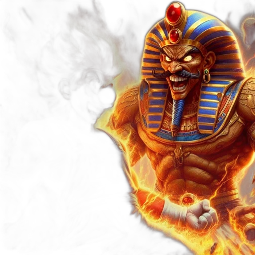 fantasy art, concept art, photorealistic, fire, animated, mario, ancient, egyptian transparent PNG cut-out