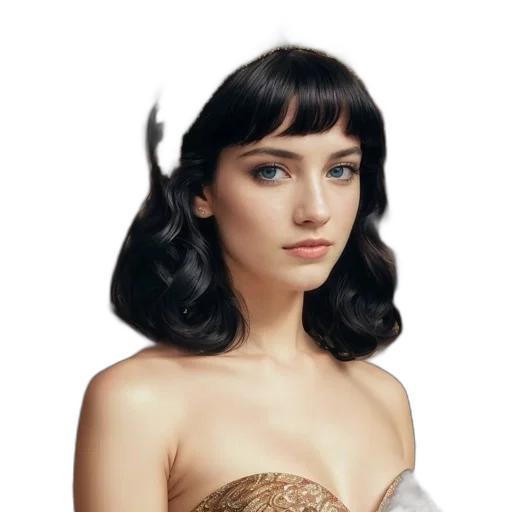hair, crown, dress, jewelry, photorealistic, fantasy art, concept art, comic book art transparent PNG cut-out