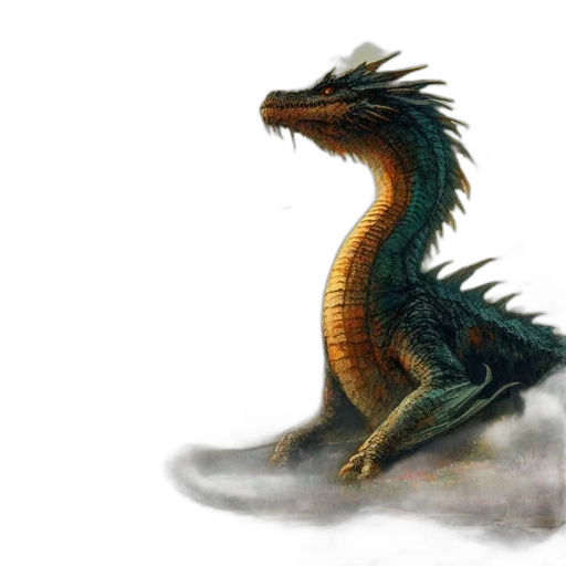 dragon, creature, animal, concept art, fantasy art, photorealistic, watercolor, fantasy transparent PNG cut-out