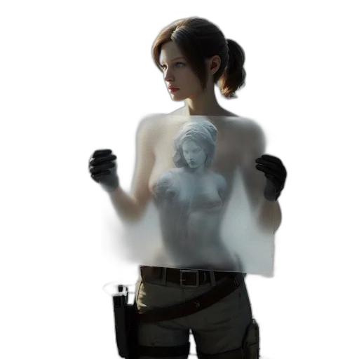 robot, mask, jacket, staff, concept art, photorealistic, 3d render, comic book art transparent PNG cut-out