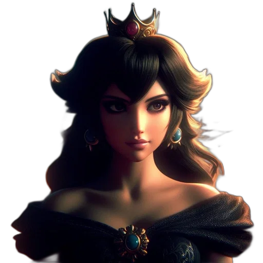 crown, jewelry, face, dress, fantasy art, concept art, photorealistic, 3d render transparent PNG cut-out