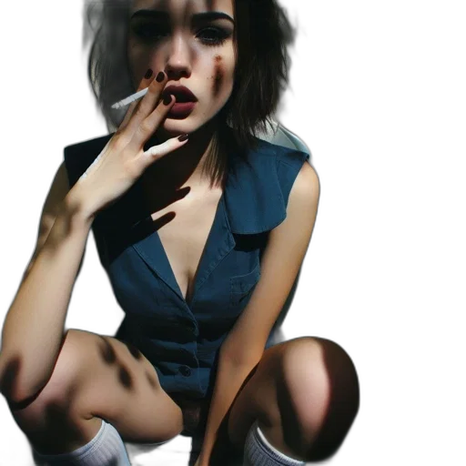 dress, face, photorealistic, concept art, 3d render, cyberpunk, neon lights, outer space transparent PNG cut-out