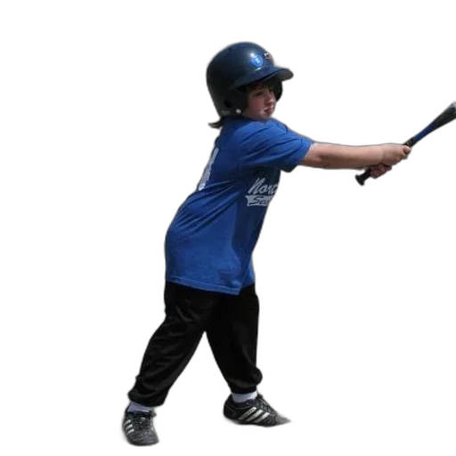 weapon, staff, young, child, blue, shirt, black, pants transparent PNG cut-out