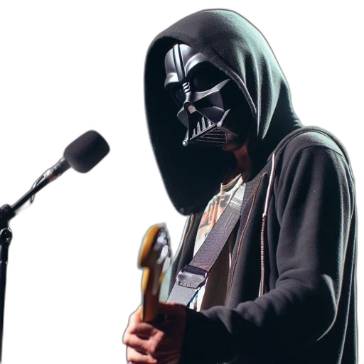 mask, jacket, staff, individual, donning, darth, vader, costume transparent PNG cut-out