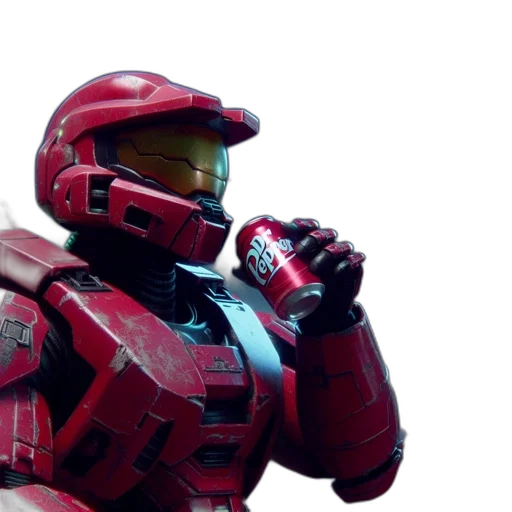 robot, concept art, 3d render, pixel art, red, individual, wearing, armored transparent PNG cut-out
