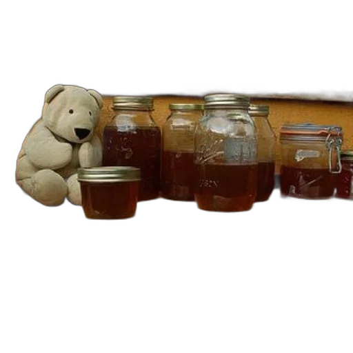 bottle, furniture, forest, cozy, scene, jars, honey, stuffed transparent PNG cut-out