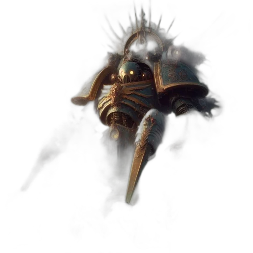 robot, mask, creature, crown, concept art, fantasy art, 3d render, photorealistic transparent PNG cut-out