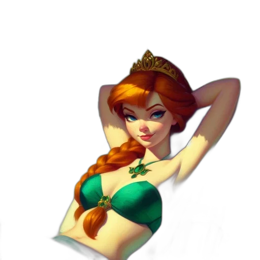crown, dress, jewelry, staff, concept art, fantasy art, 3d render, cartoon transparent PNG cut-out