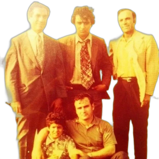 staff, jacket, fire, group, men, pose, photo, one transparent PNG cut-out