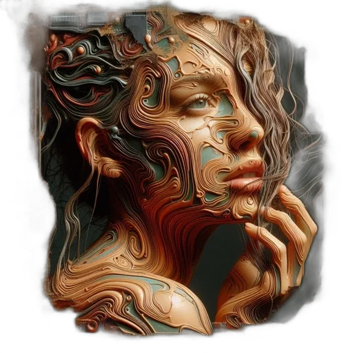 face, mask, jewelry, crown, fantasy art, photorealistic, concept art, oil painting transparent PNG cut-out
