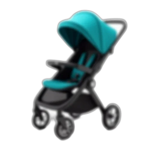 3d render, concept art, photorealistic, vaporwave, blue, modern, stroller, sleek transparent PNG cut-out