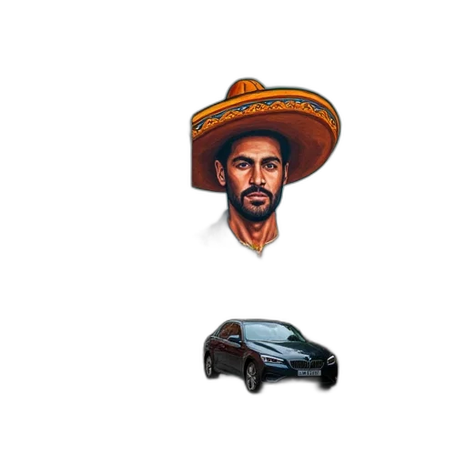 car, hat, face, pixel art, concept art, photorealistic, vibrant, street transparent PNG cut-out