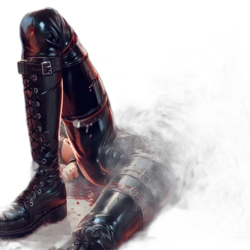 shoes, robot, weapon, jacket, concept art, cyberpunk, comic book art, photorealistic transparent PNG cut-out