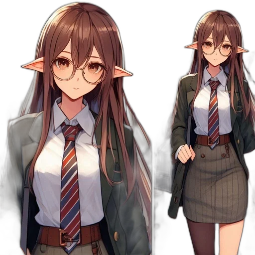 creature, jacket, staff, anime, concept art, pixel art, fantasy art, dark transparent PNG cut-out
