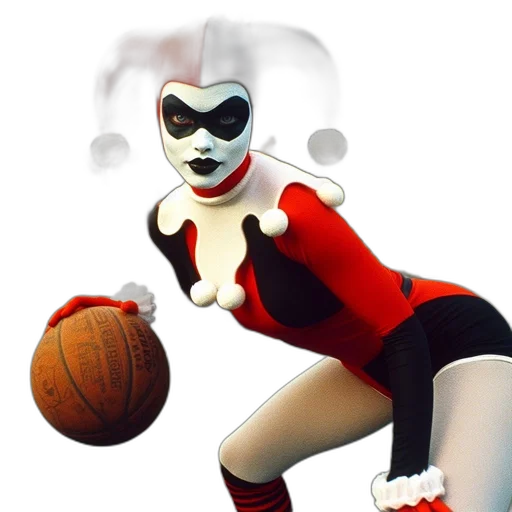 mask, concept art, 3d render, comic book art, fantasy art, person, dressed, harley transparent PNG cut-out