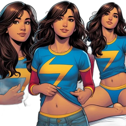 comic book art, concept art, image, portrays, young, woman, long, brown transparent PNG cut-out