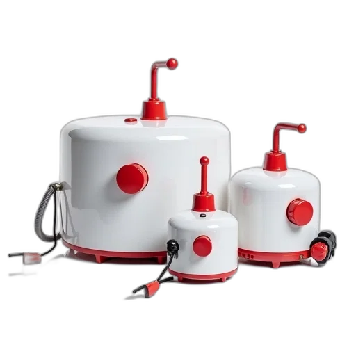 robot, 3d render, collection, modern, white, industrial, machines, red transparent PNG cut-out