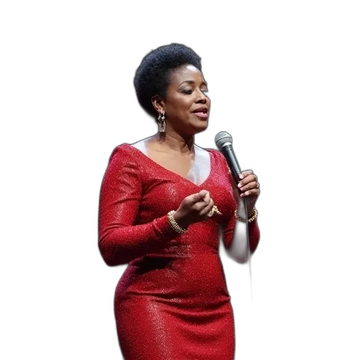 dress, aretha, franklin, performs, stage, during, jazz, regis transparent PNG cut-out