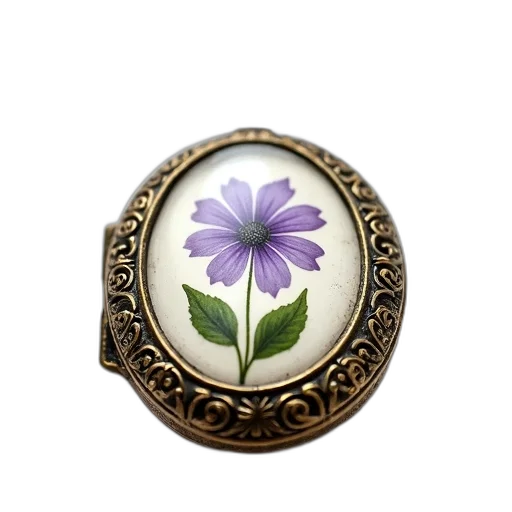 jewelry, flower, crown, close-up, vintage, locket, floral, design transparent PNG cut-out