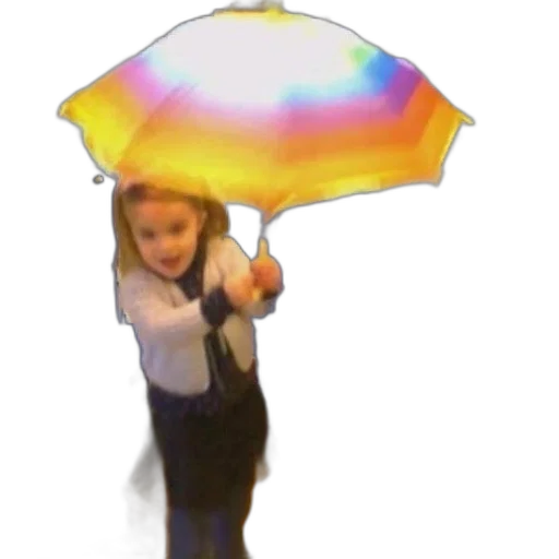 umbrella, hat, jacket, staff, 3d render, photorealistic, vaporwave, concept art transparent PNG cut-out
