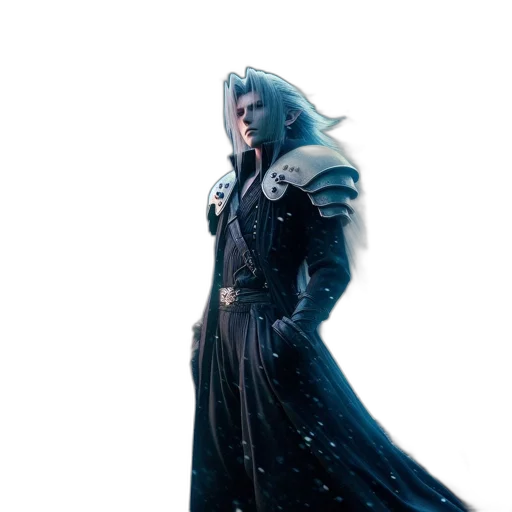 dragon, sword, jacket, staff, concept art, 3d render, fantasy art, blue transparent PNG cut-out