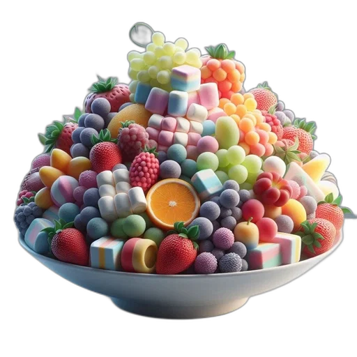 food, jewelry, 3d render, colorful, pastel, display, plush, fruit transparent PNG cut-out