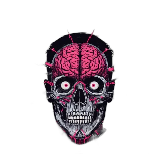mask, face, jacket, hat, cyberpunk, concept art, 3d render, vaporwave transparent PNG cut-out