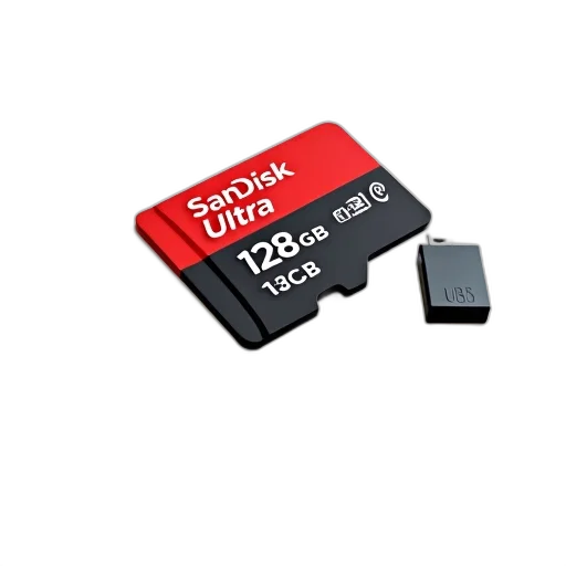 weapon, red, black, sandisk, ultra, microsd, card, capacity transparent PNG cut-out