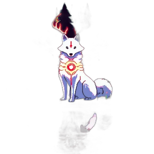 staff, creature, crown, animal, pixel art, concept art, fantasy art, watercolor transparent PNG cut-out