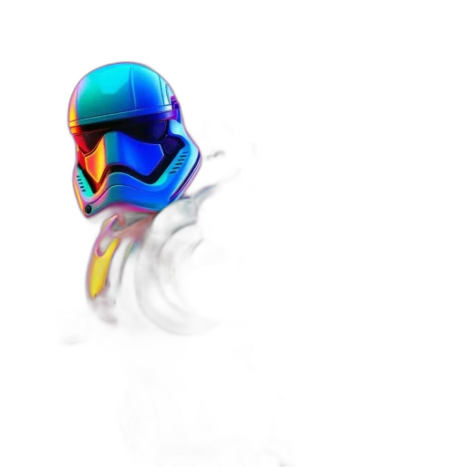 mask, robot, weapon, staff, concept art, 3d render, pixel art, vaporwave transparent PNG cut-out