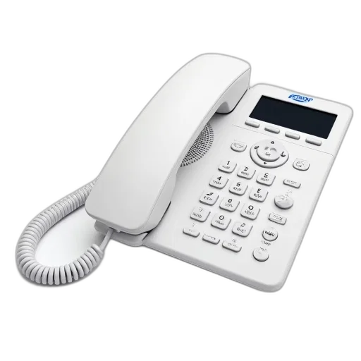staff, 3d render, white, corded, telephone, blue, brand, logo transparent PNG cut-out