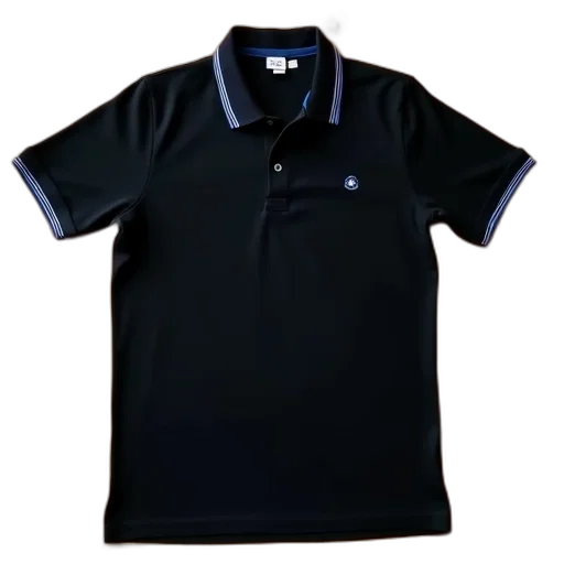 staff, jacket, 3d render, black, polo, shirt, collar, buttons transparent PNG cut-out