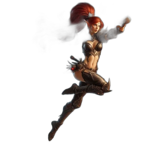 staff, weapon, dress, hair, concept art, fantasy art, pixel art, 3d render transparent PNG cut-out