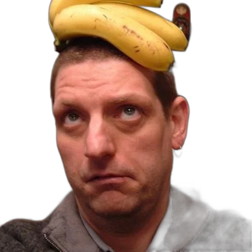 crown, hat, staff, animal, photorealistic, man, bananas, his transparent PNG cut-out
