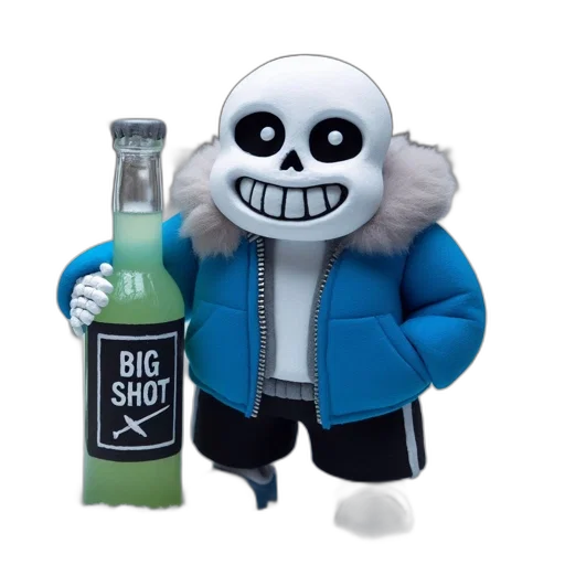 jacket, bottle, robot, creature, concept art, 3d render, monochrome, blue transparent PNG cut-out