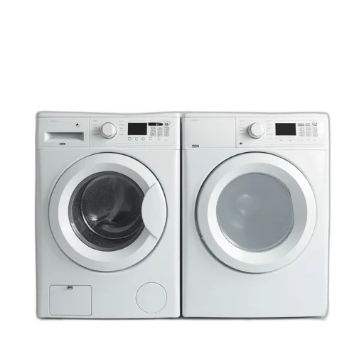 robot, 3d render, photorealistic, monochrome, white, washer, sitting, next transparent PNG cut-out