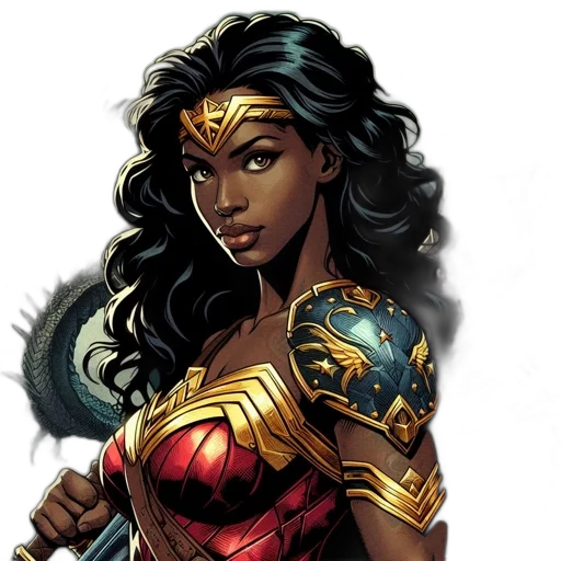comic book art, concept art, fantasy art, female, figure, possibly, warrior, goddess transparent PNG cut-out