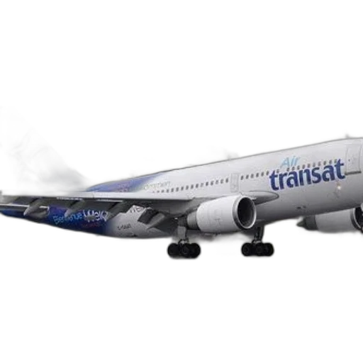 air, transat, airplane, taking, off, runway, cloudy, day transparent PNG cut-out