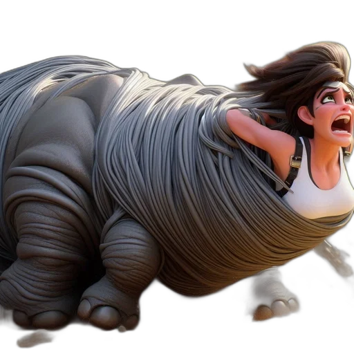 creature, animal, dress, concept art, 3d render, photorealistic, fantasy art, animated transparent PNG cut-out