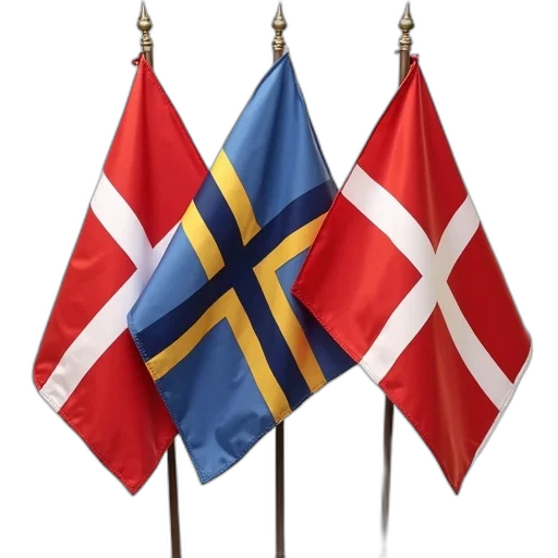collection, flags, displayed, including, red, flag, white, cross transparent PNG cut-out