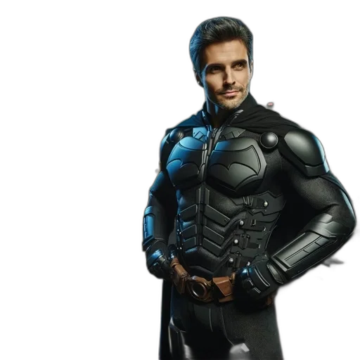 jacket, comic book art, 3d render, concept art, photorealistic, man, sleek, dark transparent PNG cut-out